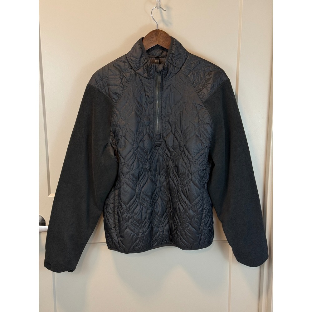 Fabletics Mens The Loft Quilted Half Zip Puffer Activewear Jacket Gray Sz Medium